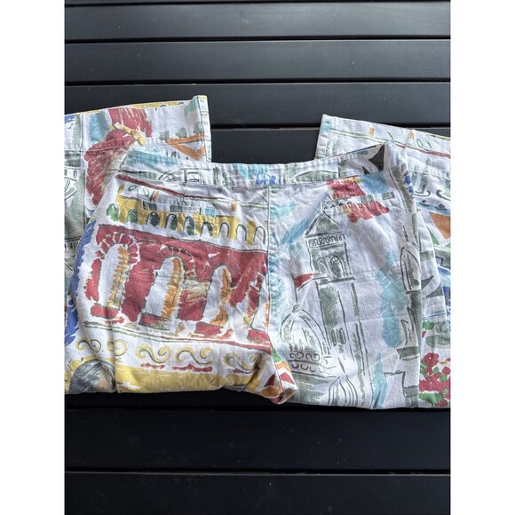 Chicos Womens Size 3 Pants Cropped Venice Theme Design GUC - Picture 8 of 11